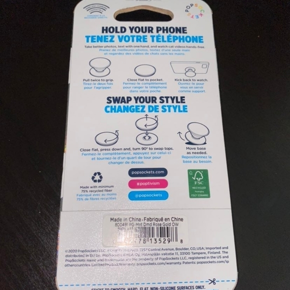 POPSOCKETS METALLIC DIAMOND ROSE GOLD - Picture 3 of 3